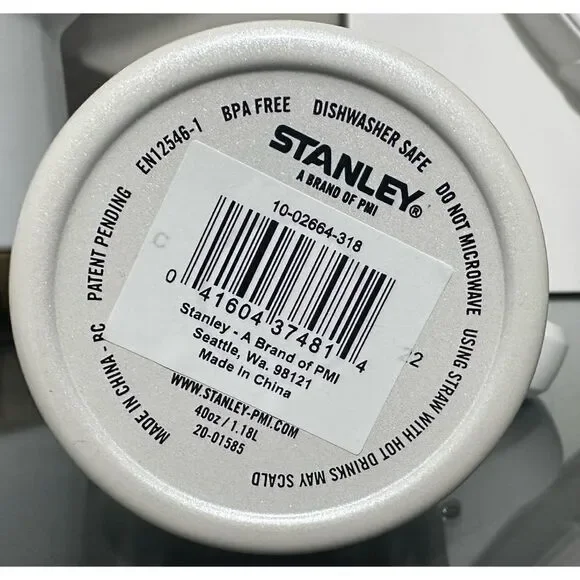 Stanley “OG” Adventure Quencher 40oz Tumbler, FROST PEARLESCENT WHITE - Picture 4 of 4